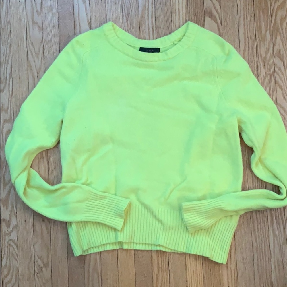 Neon yellow wool J. Crew sweater